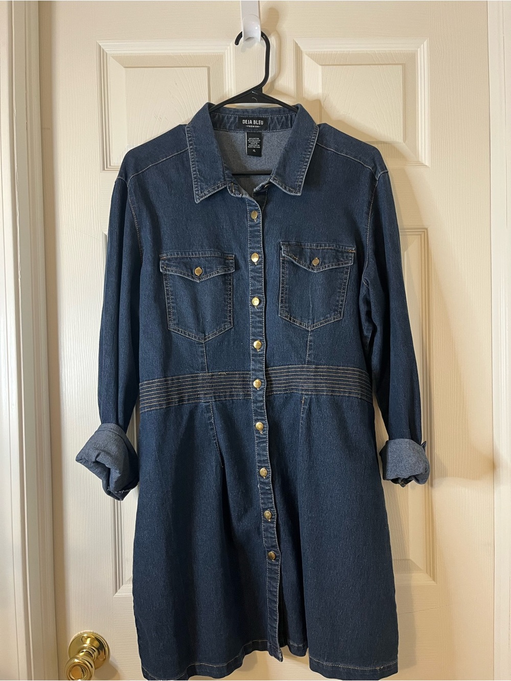 Women's Dark Blue Denim Shirt Dress